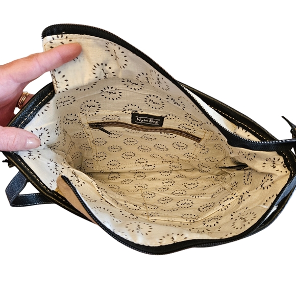 Ebony Woven Upcycled Canvas Crossbody Bag - Picture 4 of 6